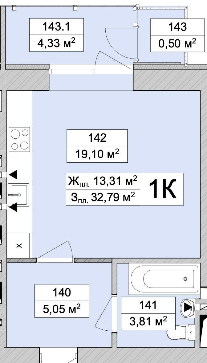 Продам квартиру 33м.кв. в іпотеку єОселя (3 поверх)