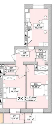 Продаж 2-кімнатної квартири в Атмосфера Life (2 поверх, газ,
