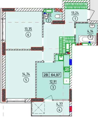 Продаж 2к квартир 65 м.кв. в ЖК Атмосфера РОЗСТРОЧКА