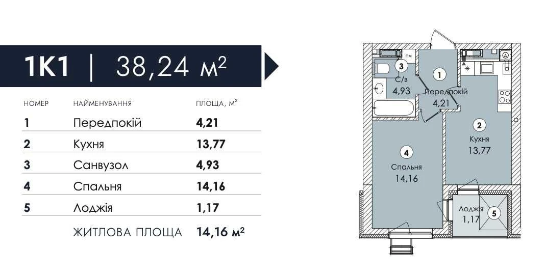 Продаж квартири 38 м2 в розстрочку