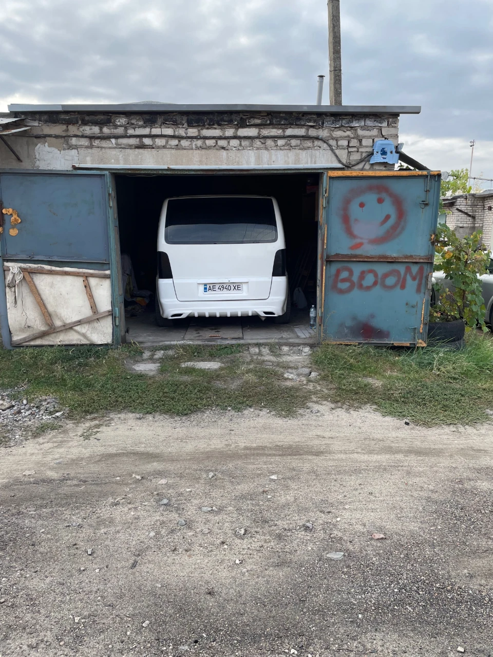 Garage with a grape vine