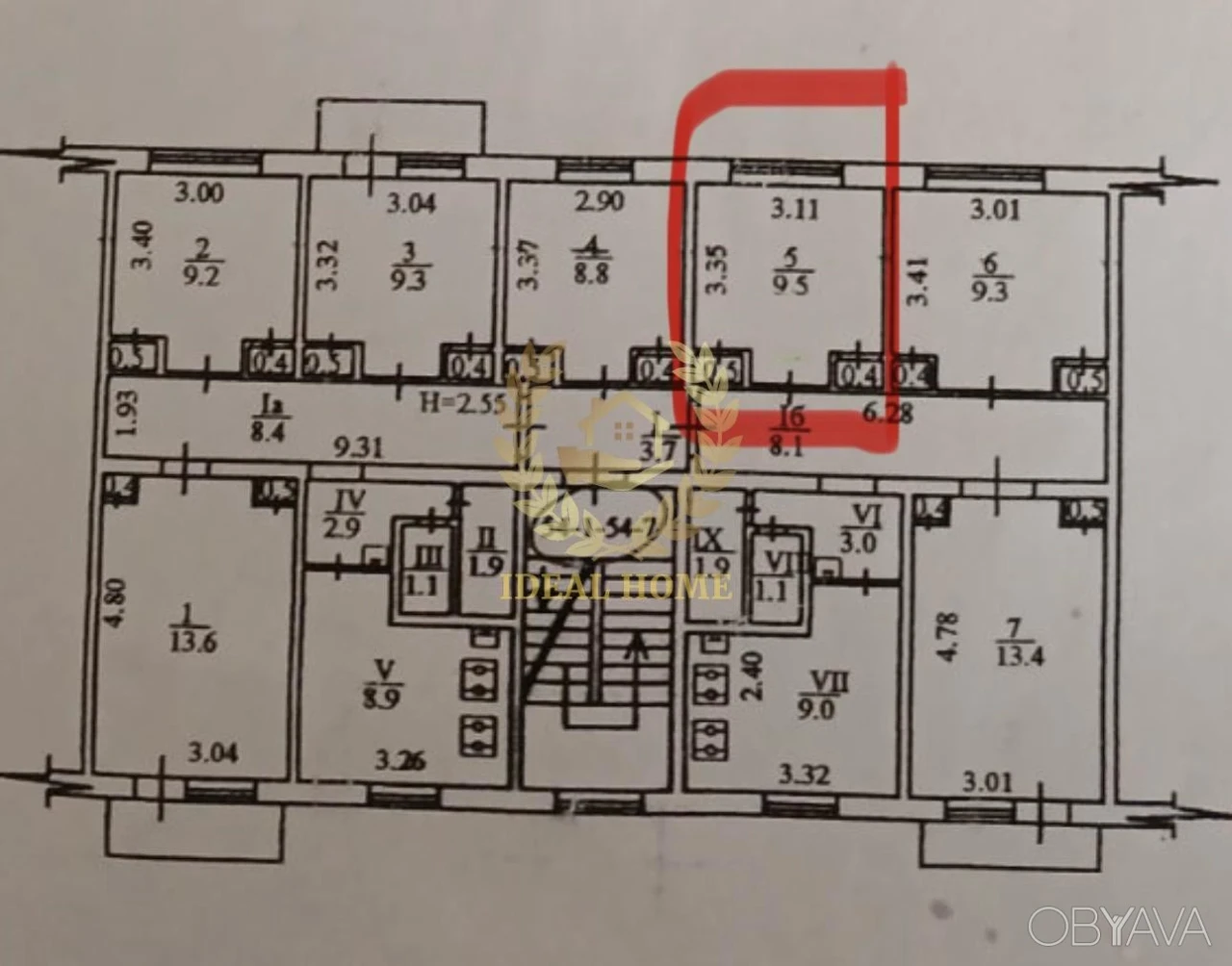 1-room apartment, 16.9 sq.m.