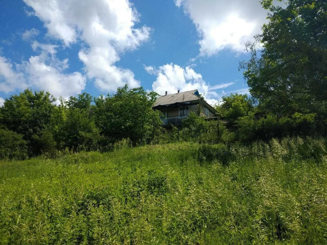 Житловий будинок із господарчими будівлями та земельною діля