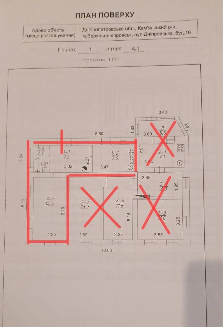 Продам часть домика в центре  Верхнеднепровска  у реки.