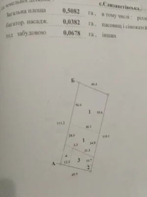 Продається будинок(хата - 40.5 м2 + ділянка-51 сот. - с.Єлиз