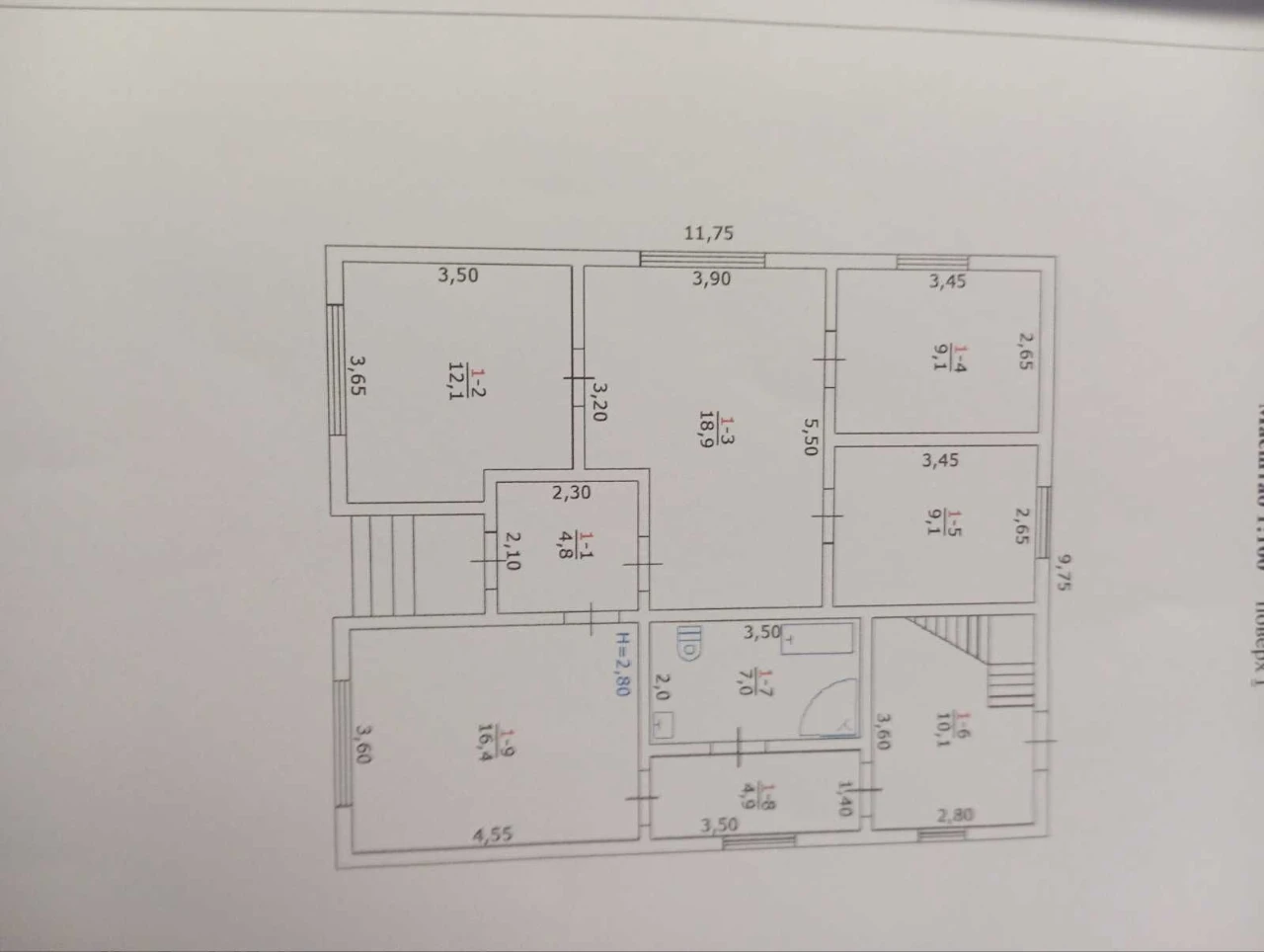 Енергоефективний дім, 92.4 м² • 3 спальні • вітальня• 13 сот
