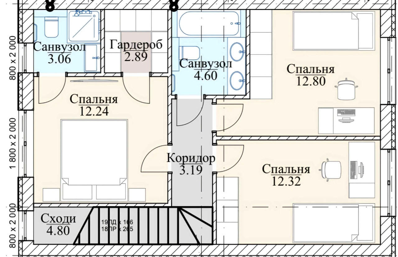 Таунхауси з газом, від 98м до 111 м2, р-н вулиці Польова