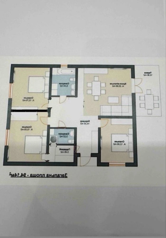 Продаж окремого будинку 95 м² | 5 соток | 3 спальні | без ко