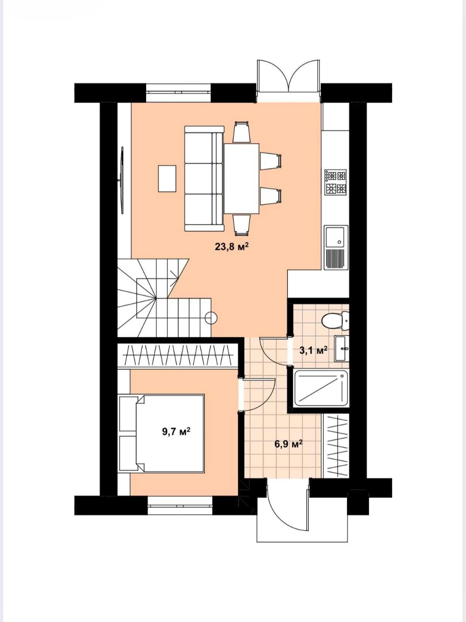Таунхауси для проживання, без комиссии для покупателя!