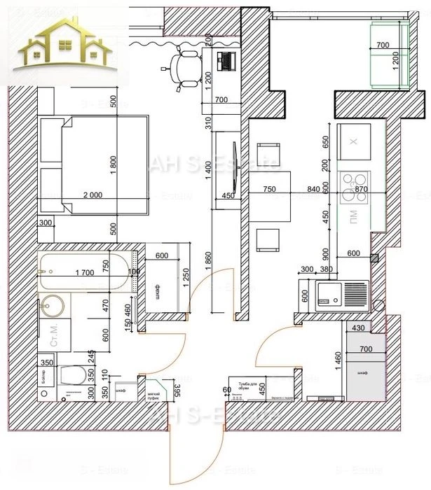 ‼️For sale 1 room apartment in the Hydropark residential complex with a view, building 1 is completed and occupied