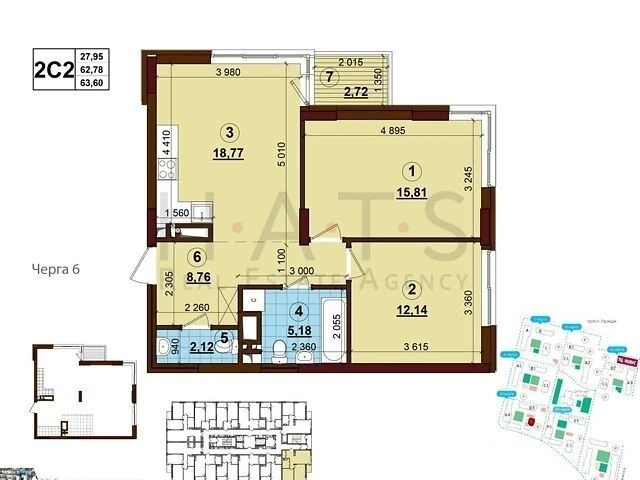 Sale of 2-room apartment 63.6 sq. m. on Oleksandra Olesia St. 6A •