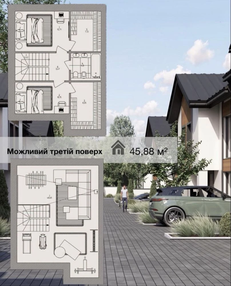 Таунхаус Ірпінь центр 100+48 м2, Парк Незнайка, газ, дворик,