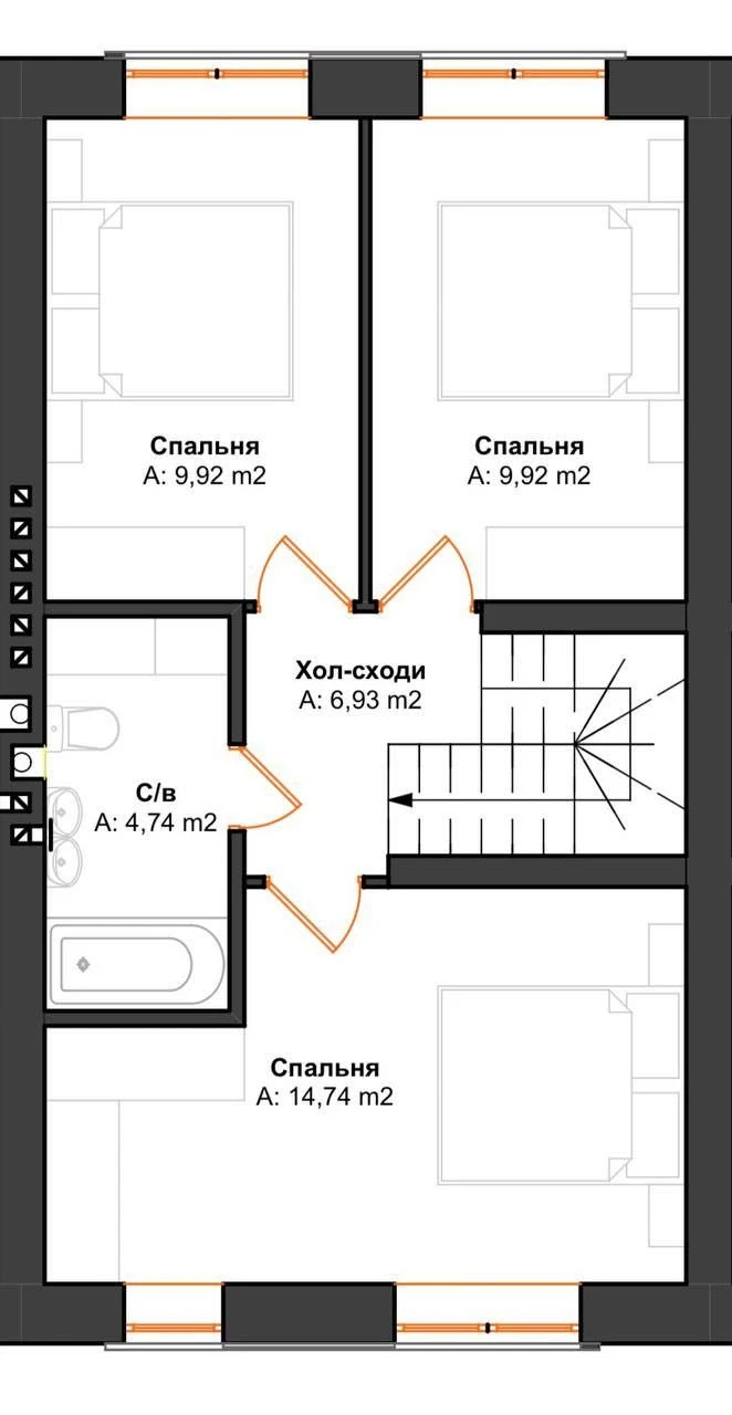 FOR SALE! Townhouse in the center of Irpin, 91 sq.m, central