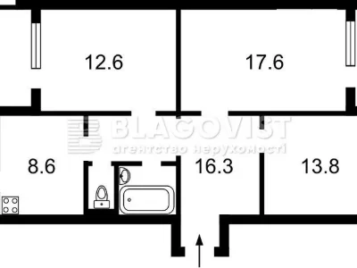 Sale of 3-room apartment 77.7 sq. m. on Mykoly Bazhana Ave. 7 • ID