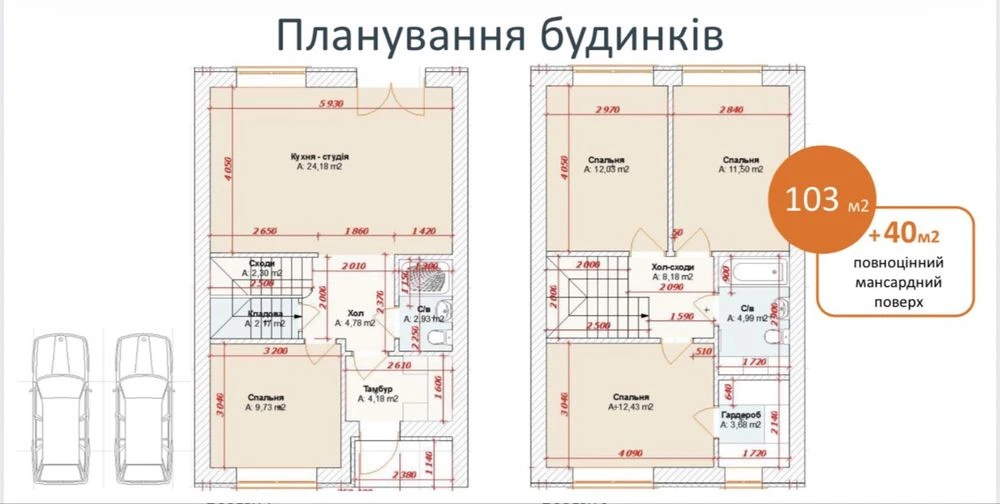 Будинок дуплекс 103 м2 + 40 м2 мансарда, центр Ирпеня