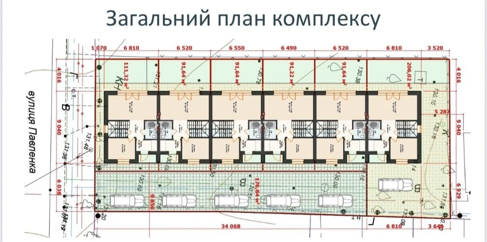 Таунхауси в цертрі Ірпеня. Зелена зона.