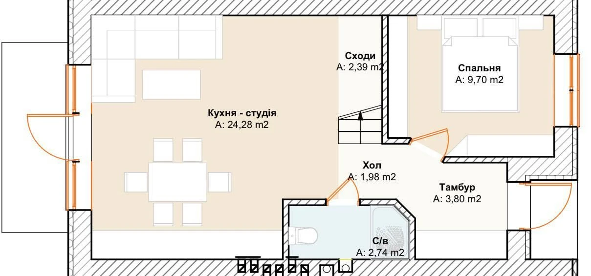 Таунхаус м. Ірпінь, вул. Теліги, 91 м², ГАЗ, центральні комунальні