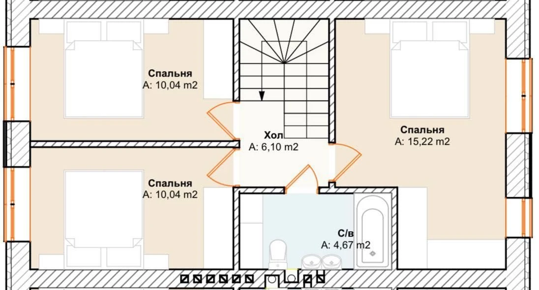 Irpin, Townhouse 90m2+ from 1 plot, Gas Heating Price
