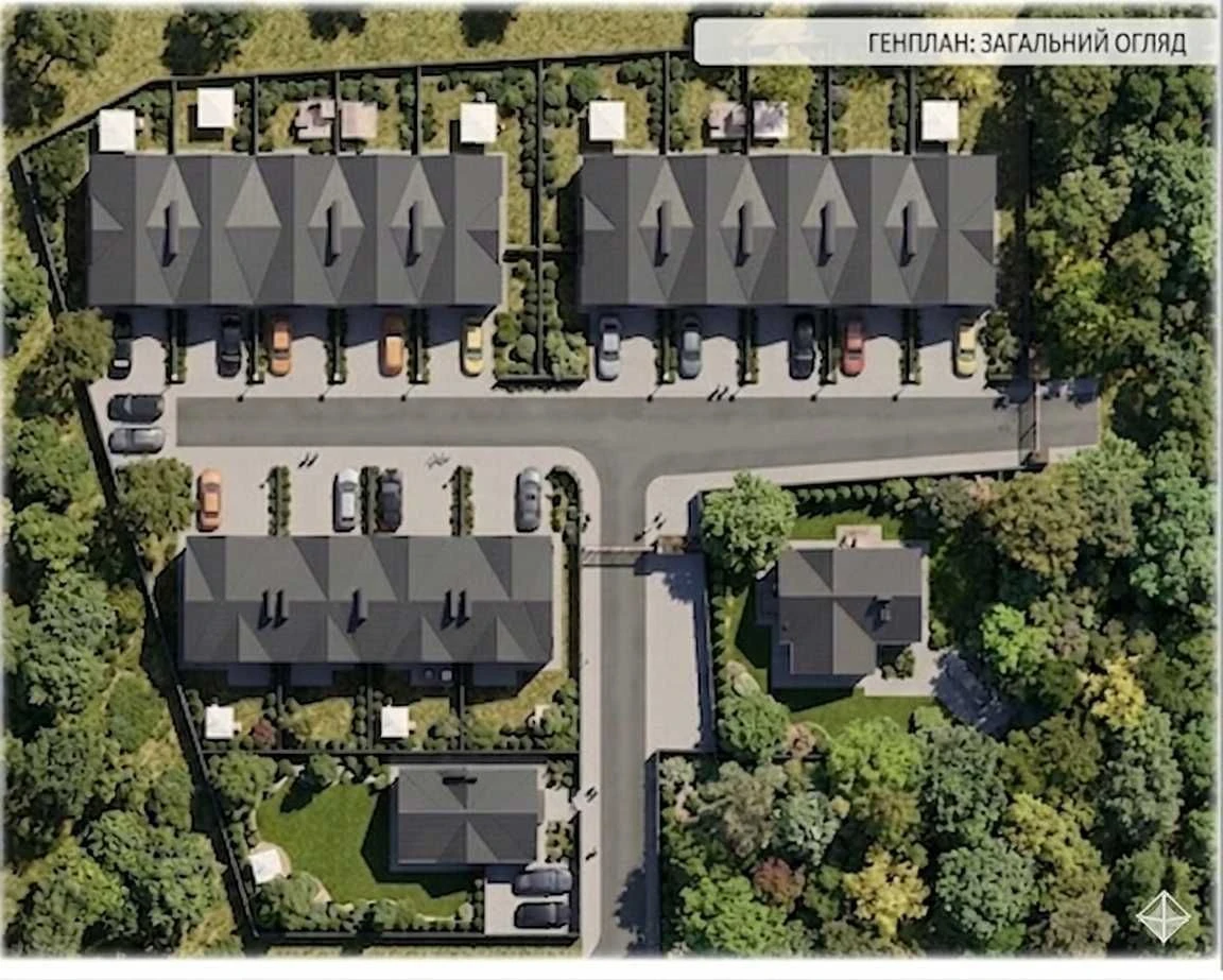 Brick Townhouses in Irpin in a Forest Green Zone
