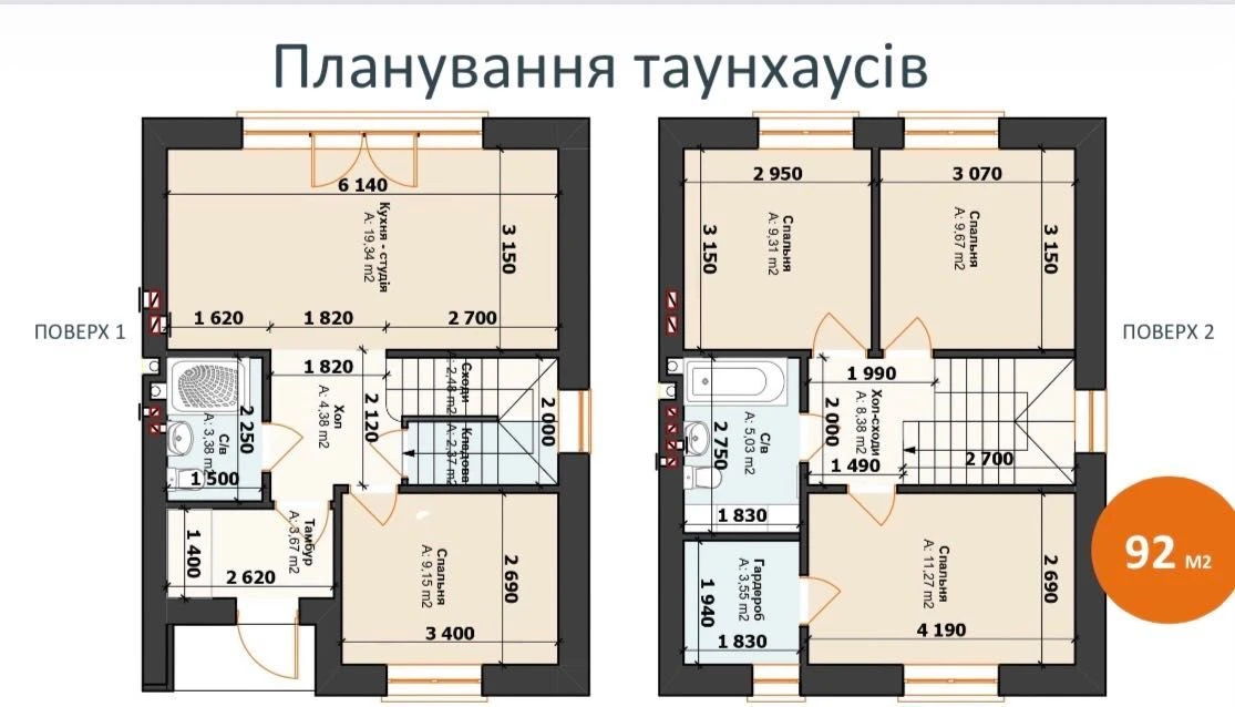 Новий таунхаус, центр города Ирпень, 92 м², стартовая продажа| ул.П