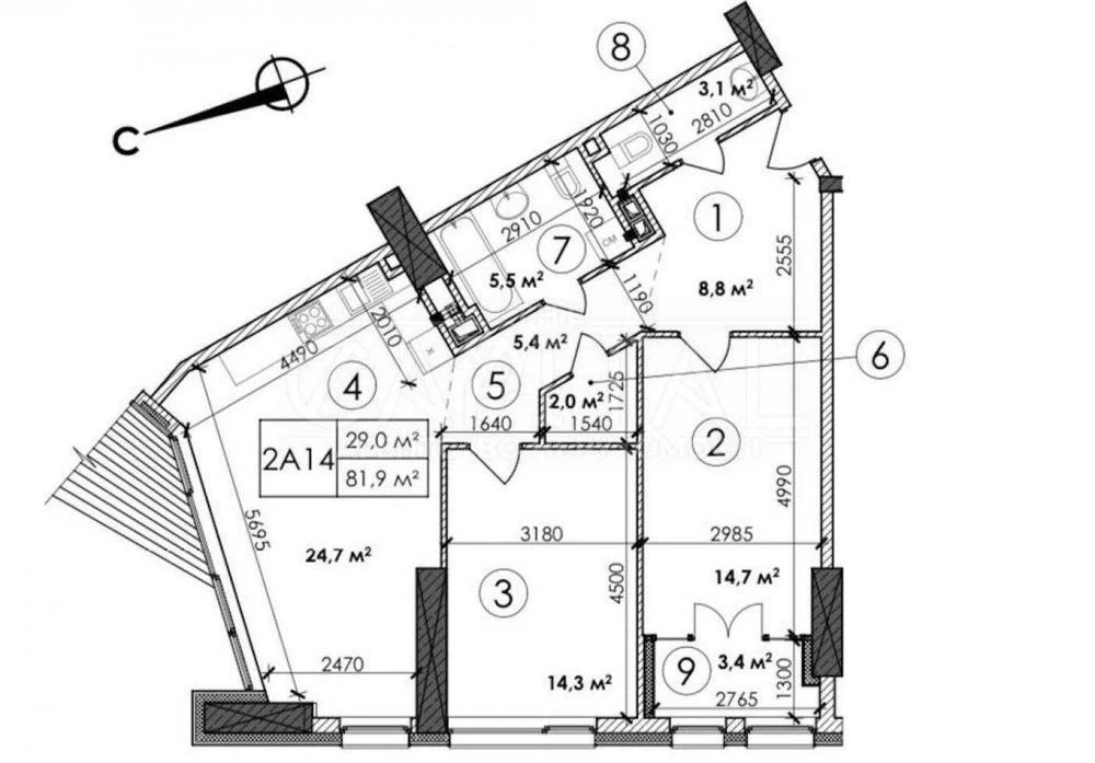 Keys, design project, 3k apartment in the new Manhattan City residential complex