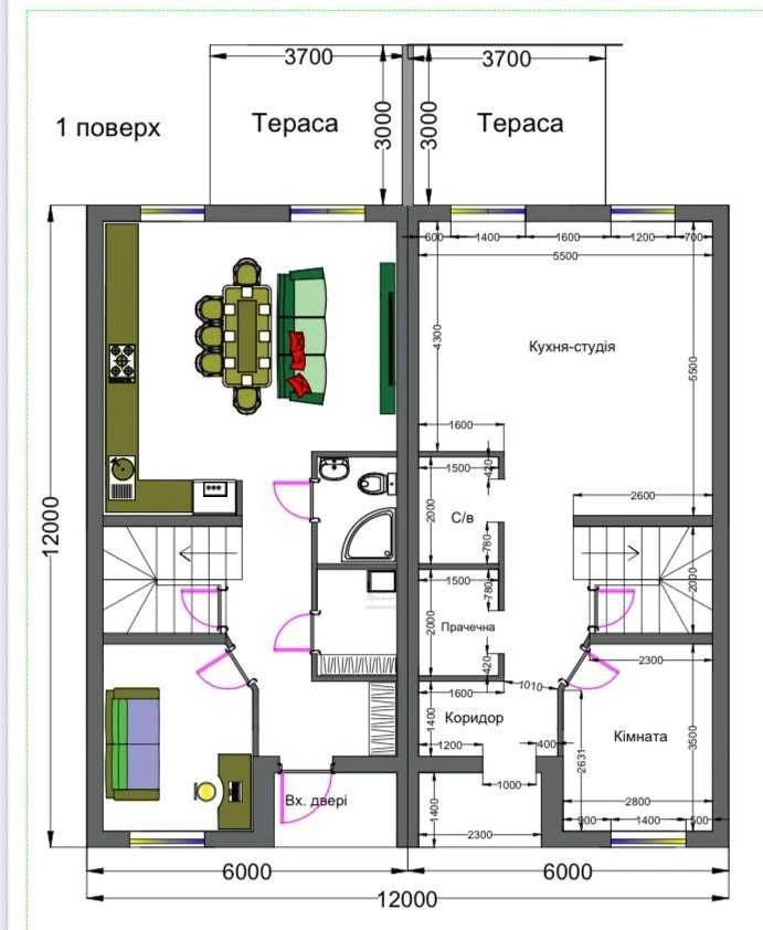 Дуплекс 118 м² з власною ділянкою 5 соток біля ЛІСУ! Без ком