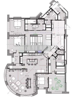 Sale of 3-room apartment 123.4 sq. m. on Vasylya Tyutyunnyka st. 39 •