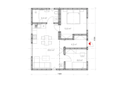 НОВИЙ  будинок з ремонтом! 55 м2  . Кухня вітальня + 2 кімна