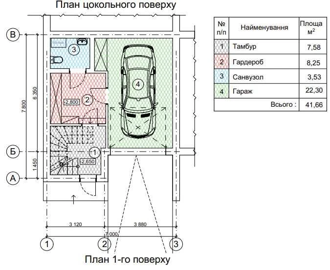 Триповерховий будинок з гаражем, 145м.кв, спарка