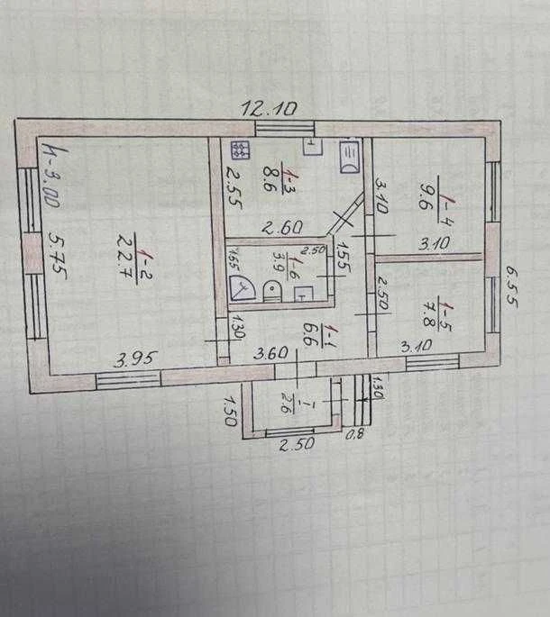 Продаж будинку в Дергачах, центр, 60 м2, кирпичний.