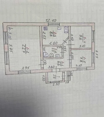 Продаж будинку в Дергачах, центр, 60 м2, кирпичний.