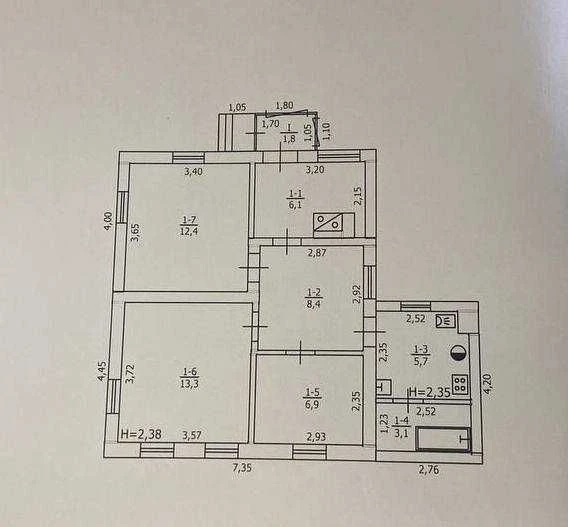 Продам дом в Чугуеве. общ.пл 62 кв.м