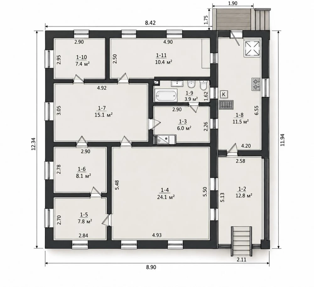 Продаж будинку 114 м², 6 соток, гараж, літня кухня — Крюків