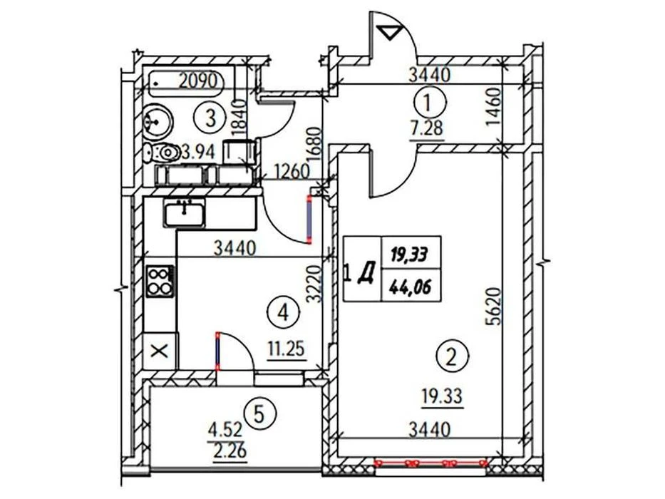 Этаж 5‼️1к квартира 44м² ЖК Навигатор-2, С РЕМОНТОМ !!
