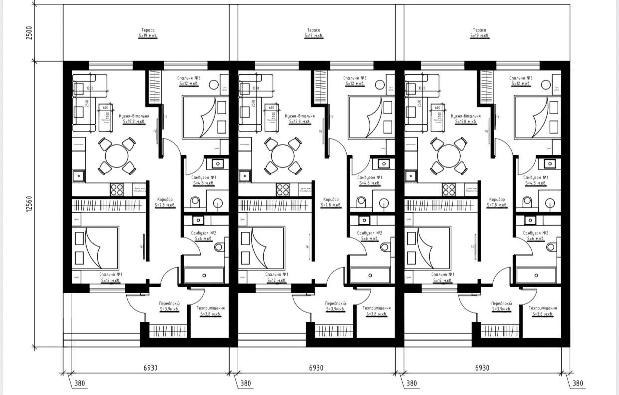 Таунхаус кутовий в котеджному містечку м.Буча, 70 м2, ГАЗ, р