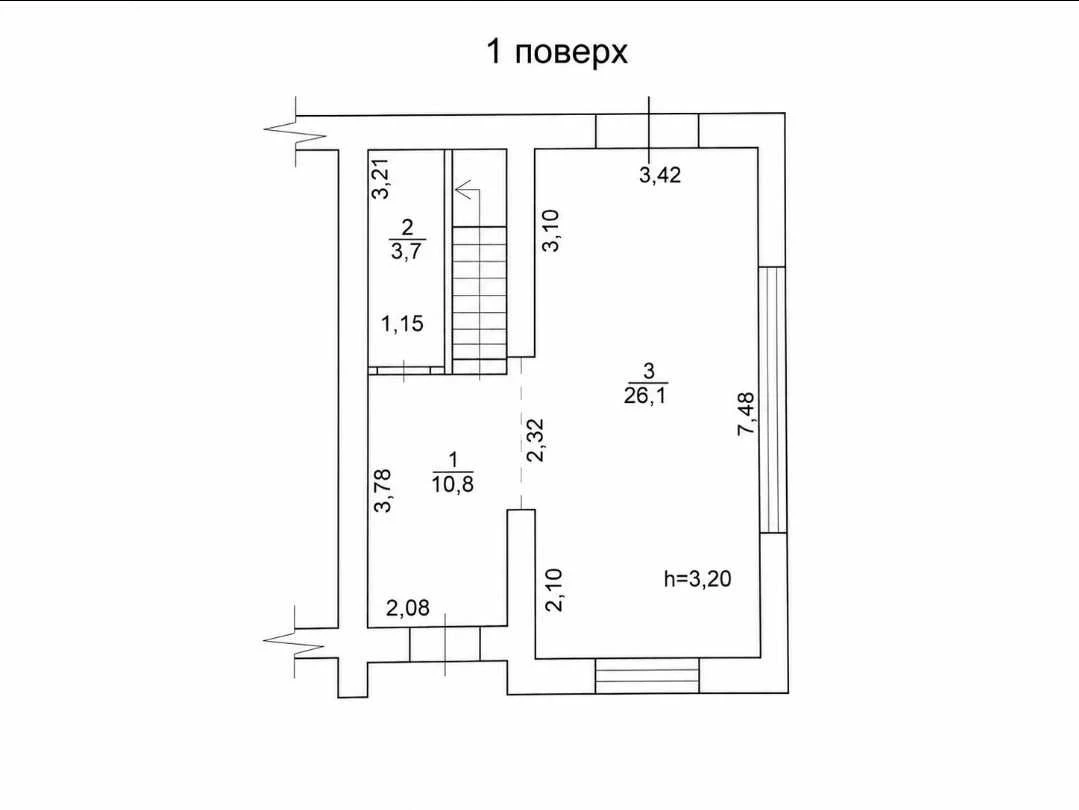 Таунхаус в Бучі з початковим ремонтом, 3 поверхи, 77 000 $.