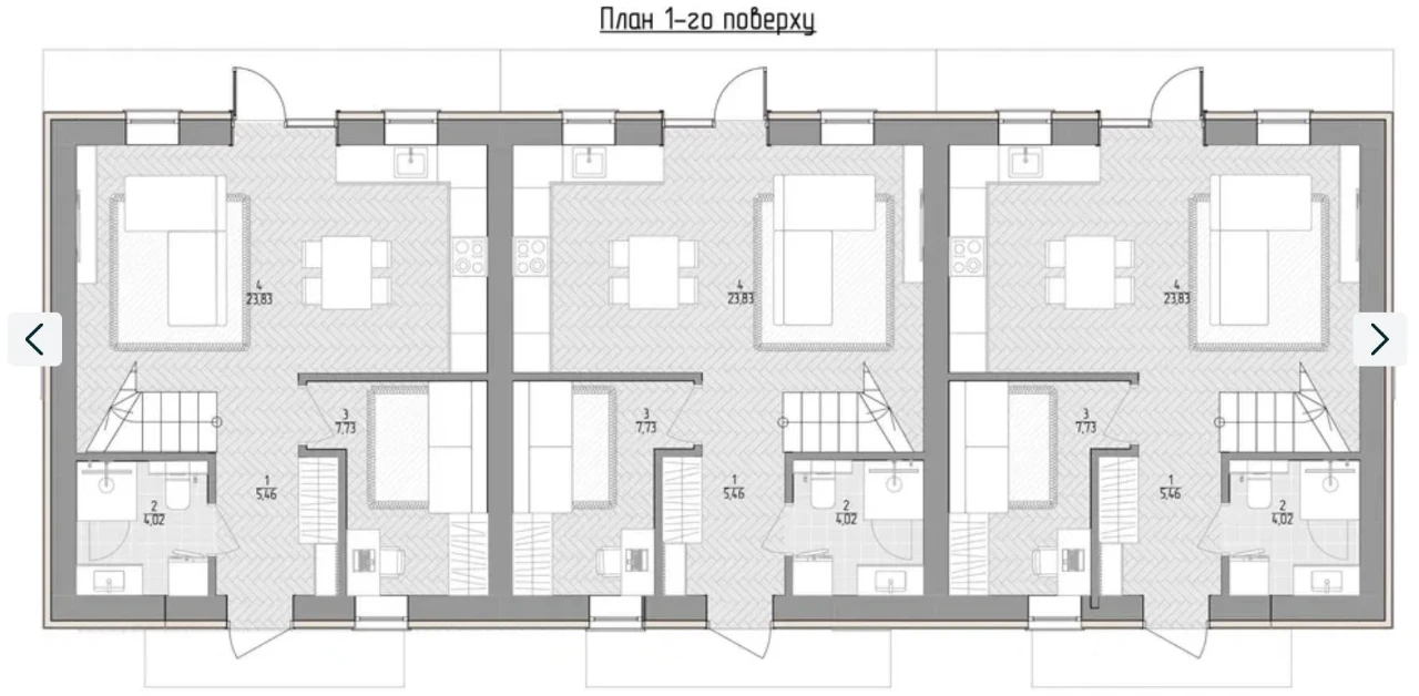 Триває будівництво, Кутовий ТАУНХАУС 78,5м2 | Буча | Газ | Т