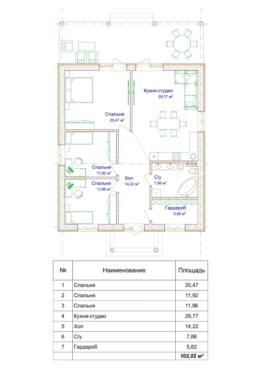 Одноповерховий будинок 100 м², КМ лісова частина Бучі, ГАЗ