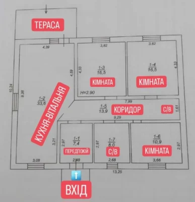 Продам одноповерховий будинок 110м2 на ділянці 8 соток, Тара