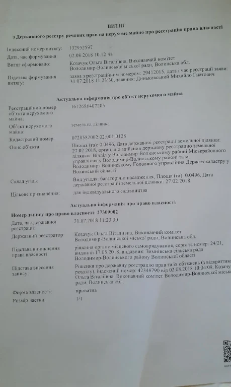 Земельна ділянка дачний масив "Сонячний"