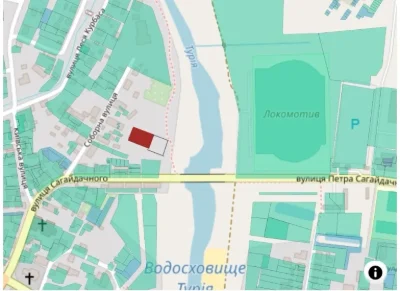 Ділянка біля річки, в центральній частині міста