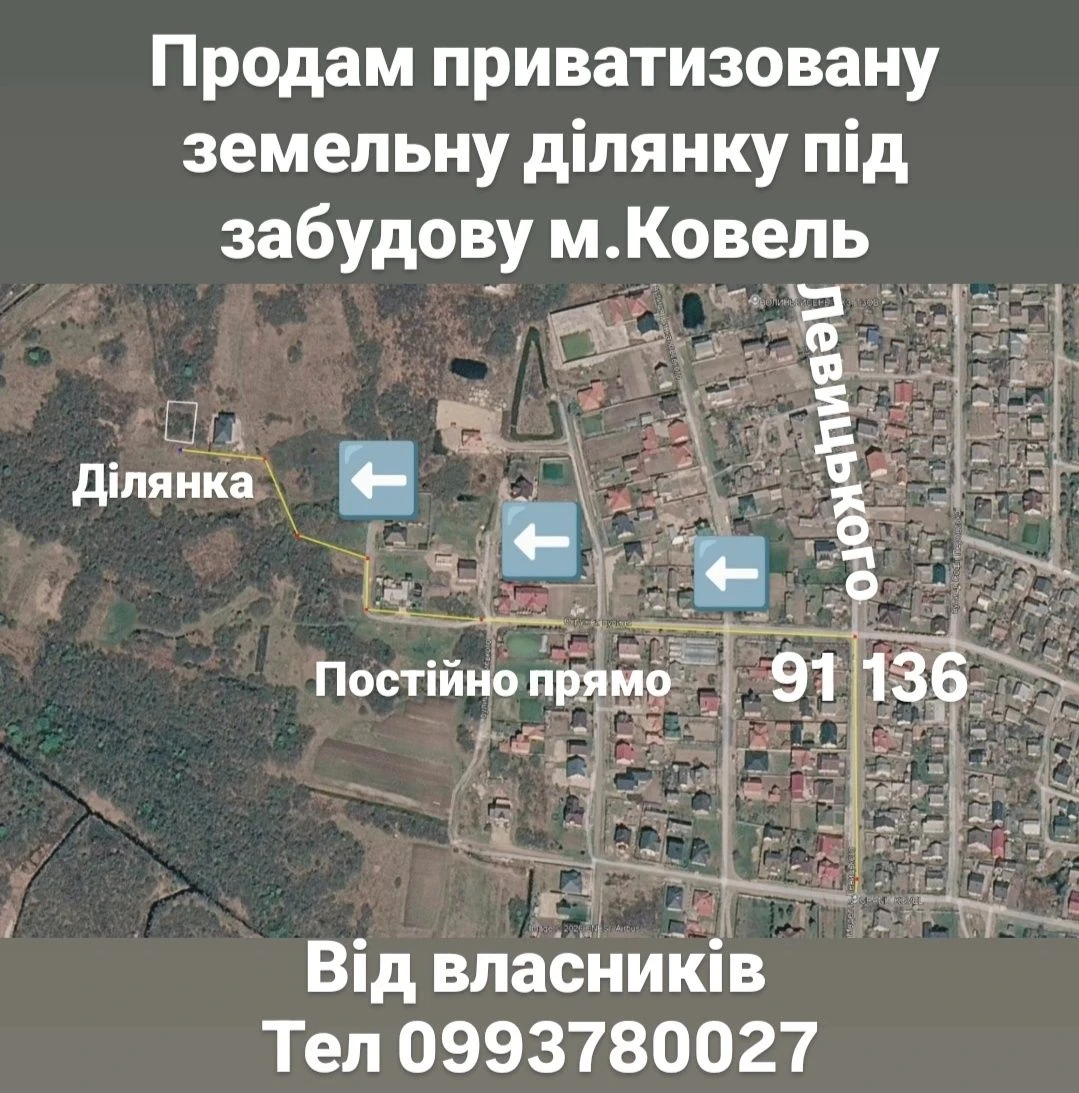 Ділянка під забудову Ковель від власників приватизована 8сот