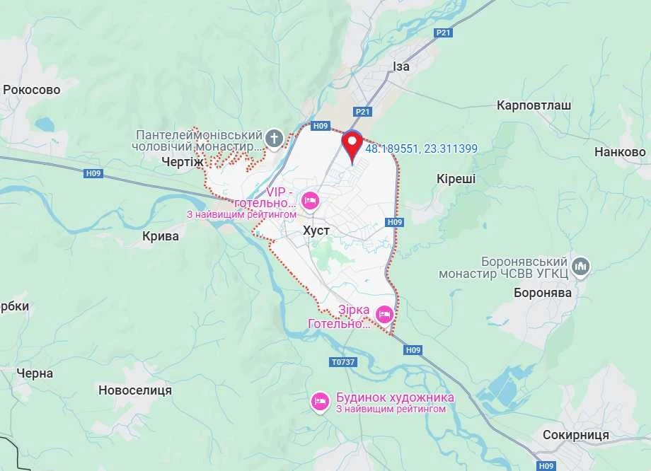 1,2 Га в Хусті під торгово-комерційний комплекс — центр міст
