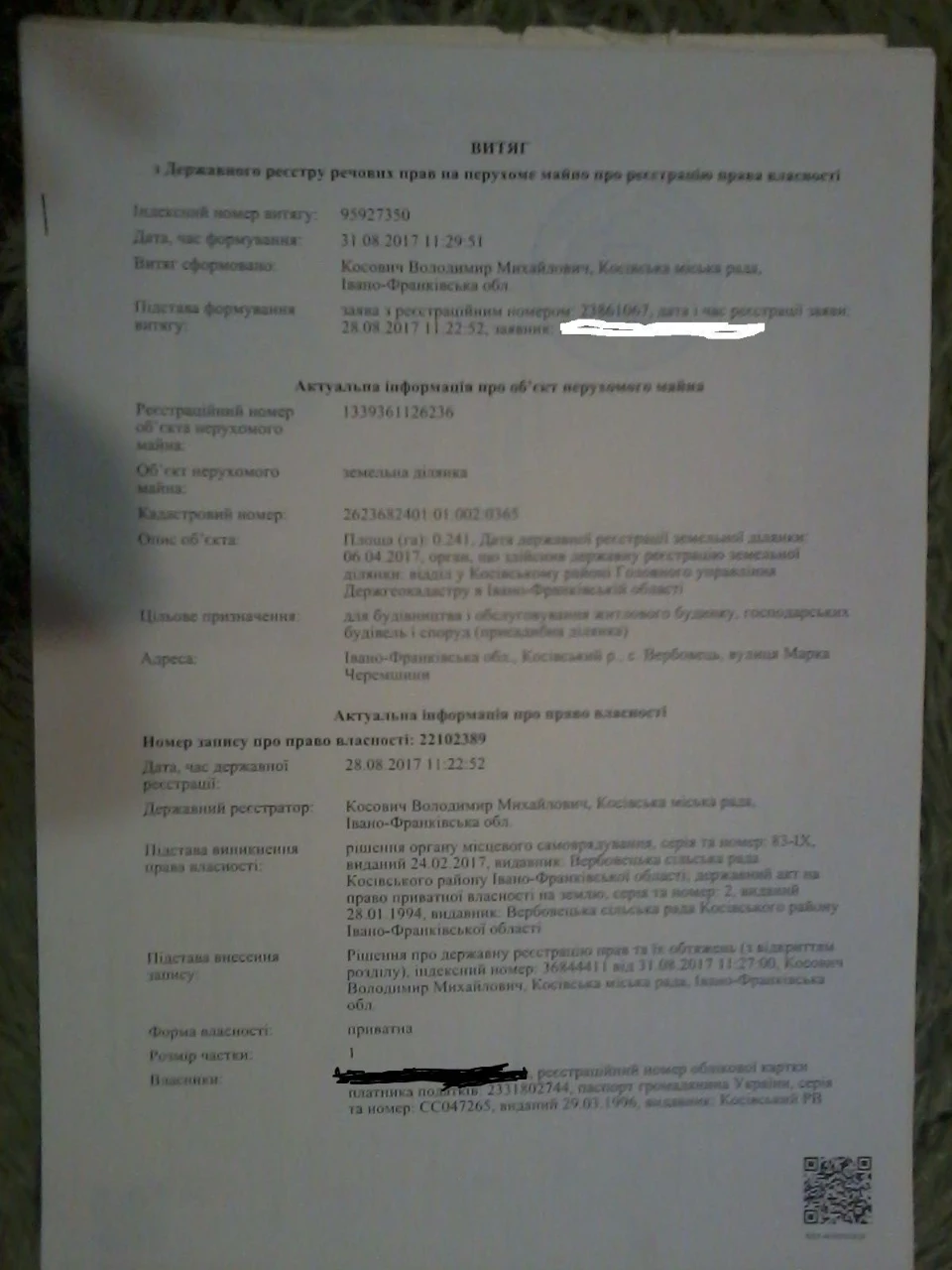 Продаж земельної ділянки для сім'ї/ бізнесу