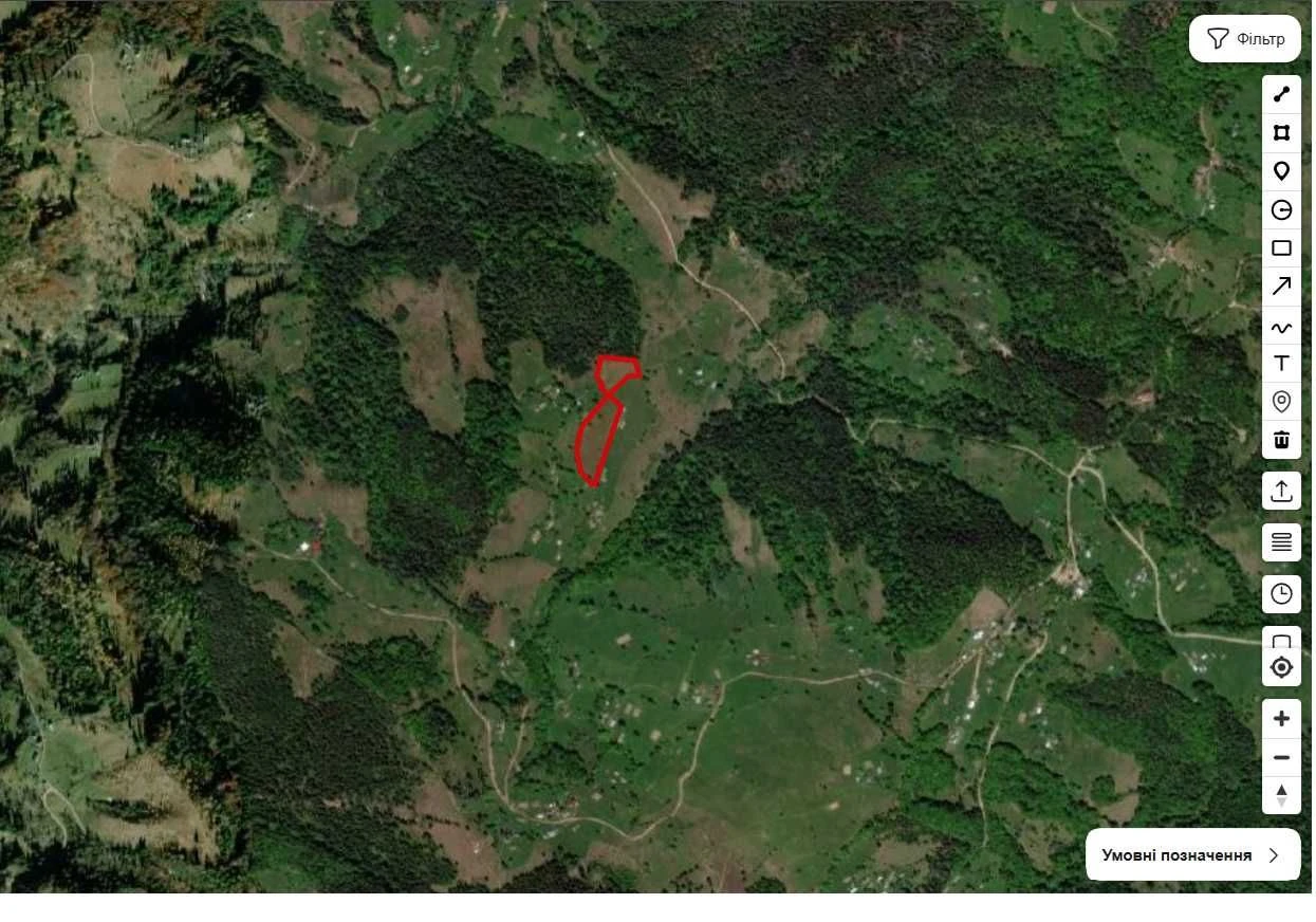 Продається ділянка 1.3 га. Косів. Краєвид. Гори. Карпати. Ел
