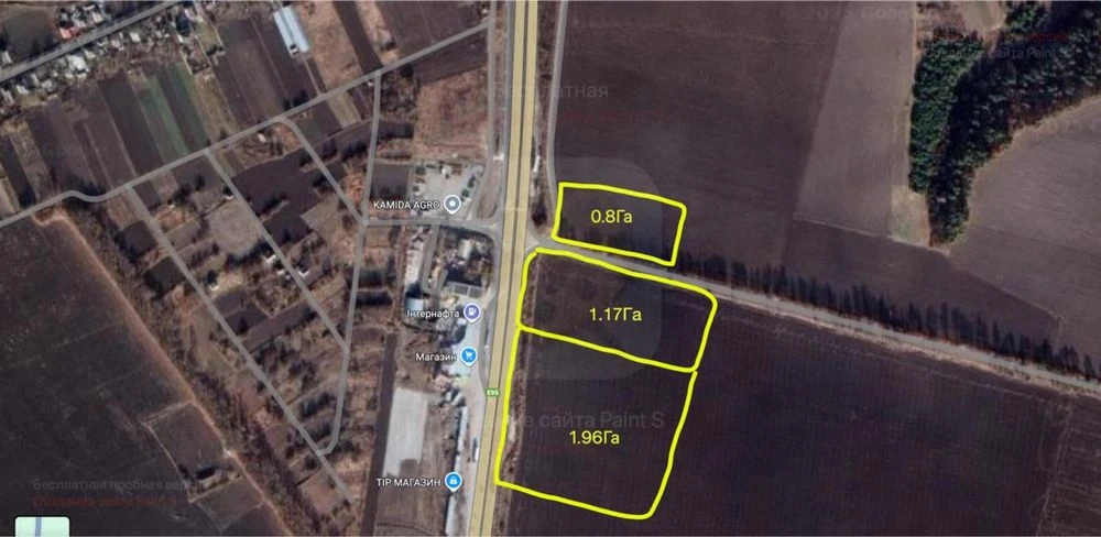 Продаж земельних ділянок фасад Одеська траса  М-05  Біла Цер
