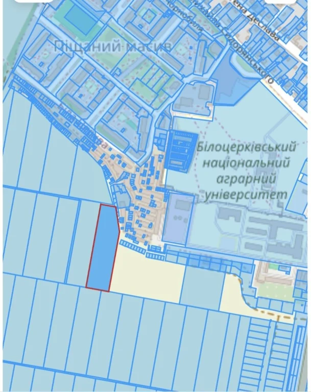 Продається зем. ділянка 1,45 га.(пай) в Білій Церкві,Піщан.