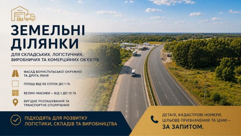 Продаж земель промисловості, складських та логістичних обʼєк