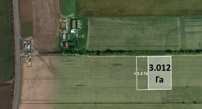 Продаж промислової земельної ділянки, (3 Га + 1.5 Га). Брова