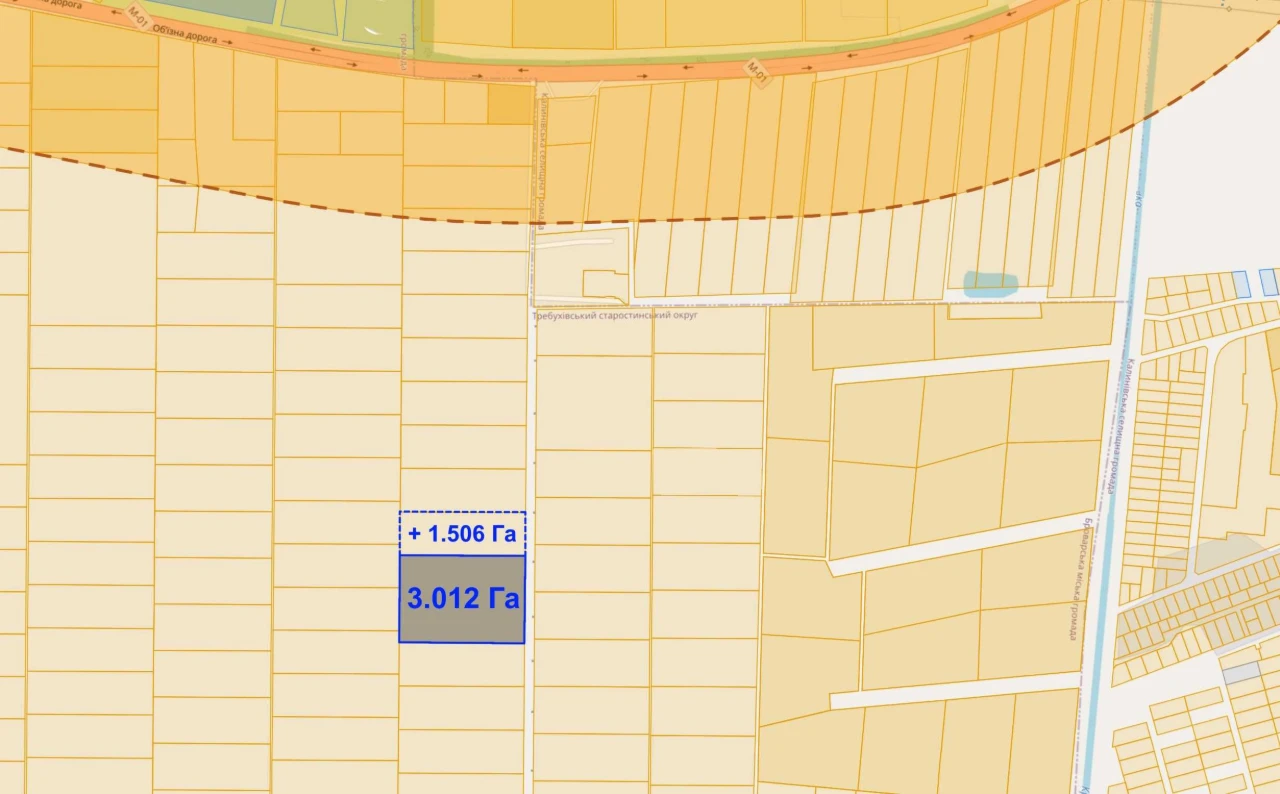 Продаж промислової земельної ділянки, (3 Га + 1.5 Га). Брова